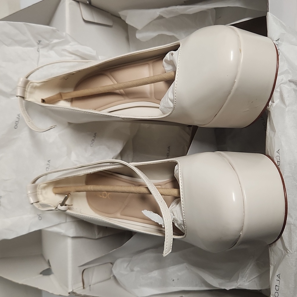 Aldo New In Box Fonda White Platform Heels Size 8.5